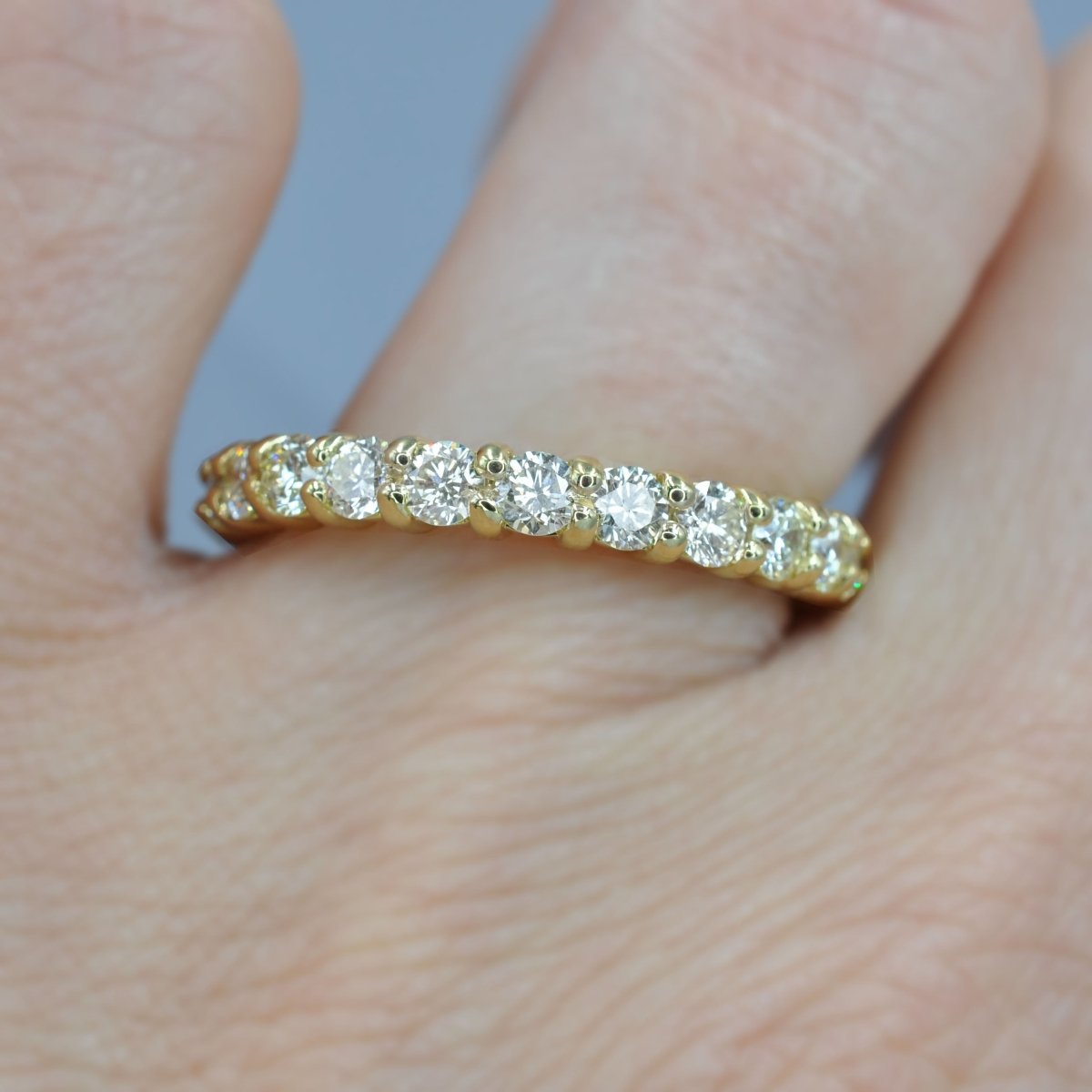 Blissful 2.50CT Round Cut Diamond Eternity Ring in 14KT Yellow Gold - Primestyle.com