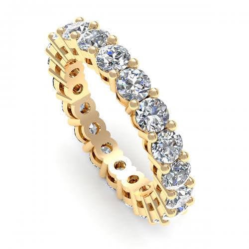 Blissful 2.50CT Round Cut Diamond Eternity Ring in 14KT Yellow Gold - Primestyle.com