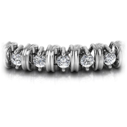 Blissful 3.00 CT Round Cut Diamond Tennis Bracelet in Platinum - Primestyle.com