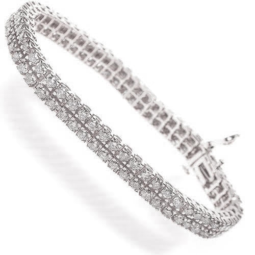 Blissful 4.10CT Round Cut Diamond Tennis Bracelet in Platinum - Primestyle.com