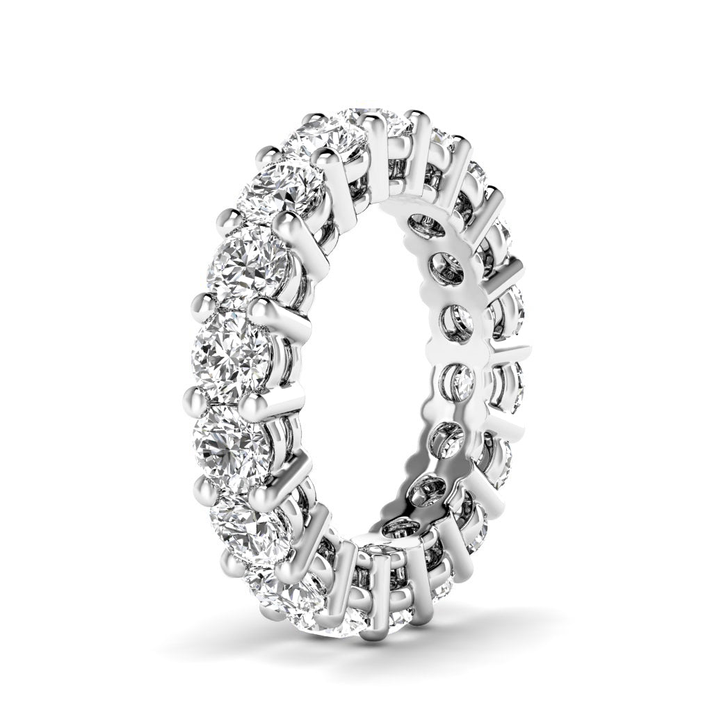 Captivating 4.00 CT Round cut Diamond Eternity Ring in 14KT White Gold - Primestyle.com