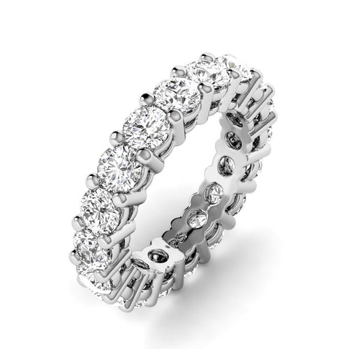 Captivating 4.00 CT Round cut Diamond Eternity Ring in 14KT White Gold - Primestyle.com