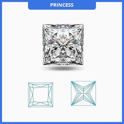 Certified 0.51CT G/VS1 Princess Cut Diamond - Primestyle.com