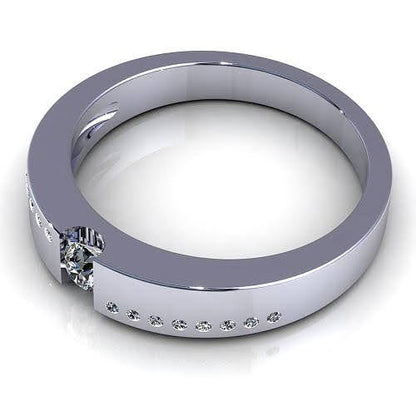 Certified 1.00 CT Round Cut Diamond Engagement Ring in 14 KT White Gold - Primestyle.com
