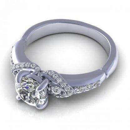 Certified 1.80CT Round Cut Diamond Engagement Ring in 18KT White Gold - Primestyle.com