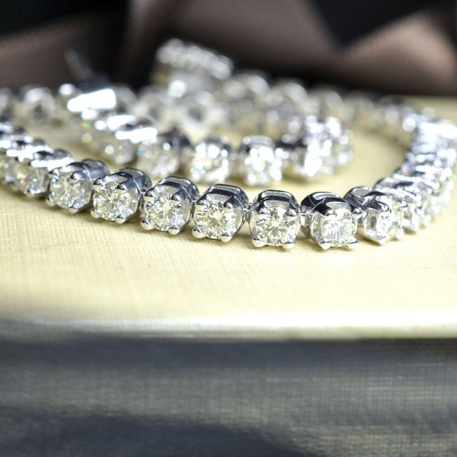Certified 6.00CT Round Cut Diamond Tennis Bracelet in 14KT White Gold