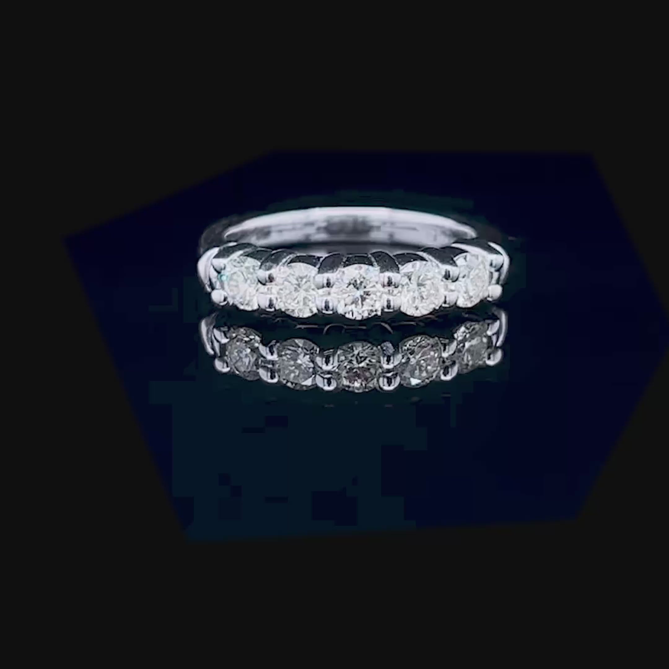 Exclusive 0.80CT Round Cut Diamond Wedding Band in 14KT White Gold