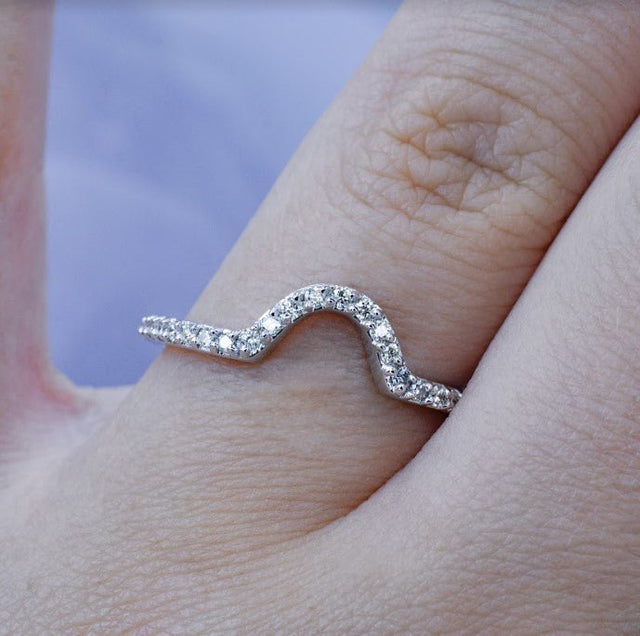 Chosen 0.35 CT Round Cut Diamond Wedding Band in 14KT White Gold