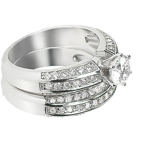 Chosen 2.40 CT Round Cut Diamond Bridal Set in Platinum - Primestyle.com