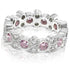 Classy 1.90CT Round Cut Diamond & Pink Sapphires Eternity Ring in 14KT White Gold - Primestyle.com