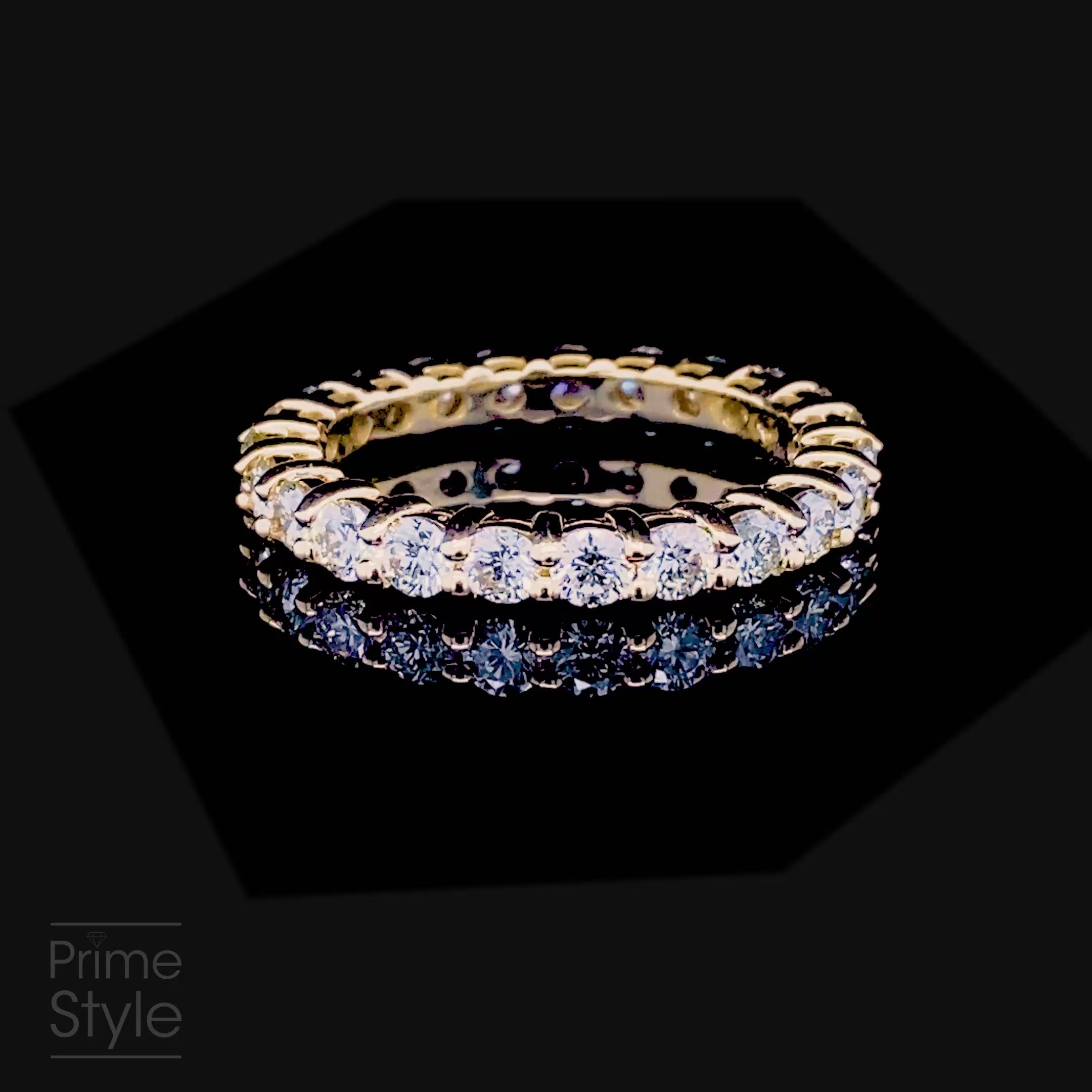 Blissful 2.50CT Round Cut Diamond Eternity Ring in 14KT Yellow Gold