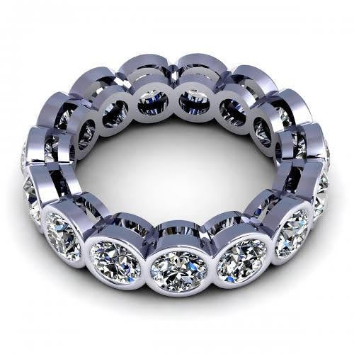 Delightful 1.50 CT Round Cut Diamond Eternity Ring in 14KT White Gold - Primestyle.com