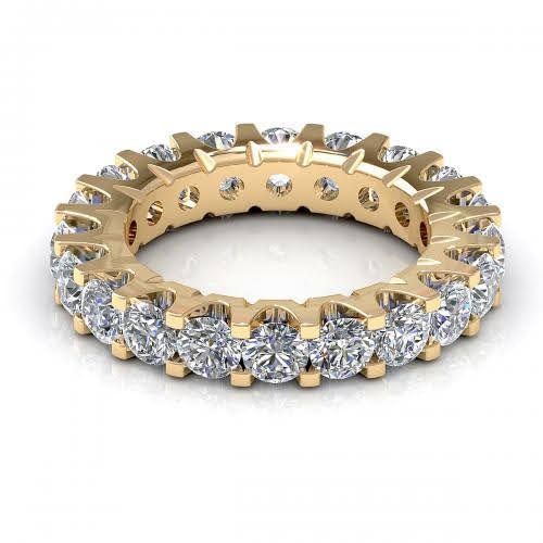 Delightful 2.00CT Round Cut Diamond Eternity Ring in 14kt Yellow Gold - Primestyle.com