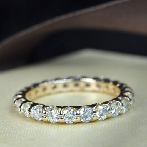 Delightful 2.00CT Round Cut Diamond Eternity Ring in 14kt Yellow Gold - Primestyle.com