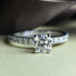 Distinctive 0.95 CT Round Cut Diamond Engagement Ring in 14KT White Gold - Primestyle.com