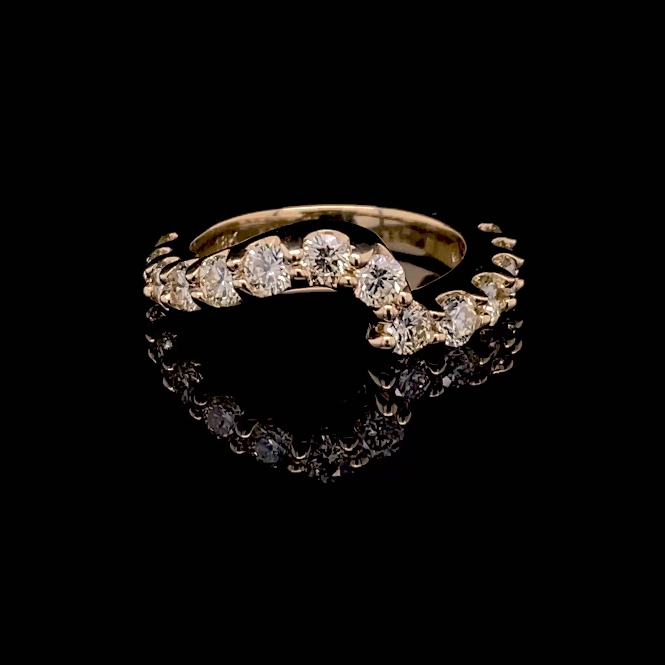 Exquisite 1.30CT Round Cut Diamond Wedding Band in 18KT Yellow Gold