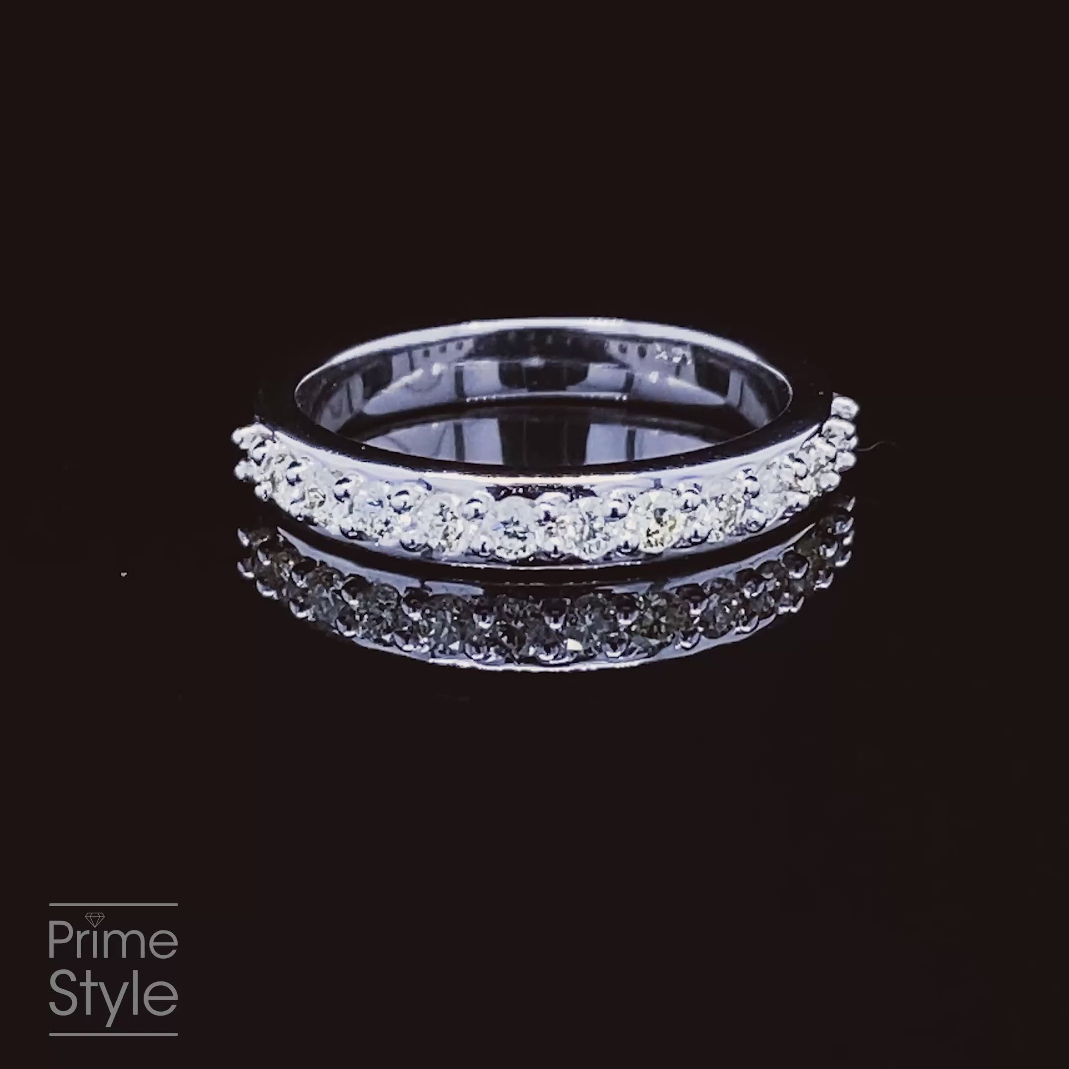 Quality 0.50 CT Diamond Wedding Band in 14 KT White Gold