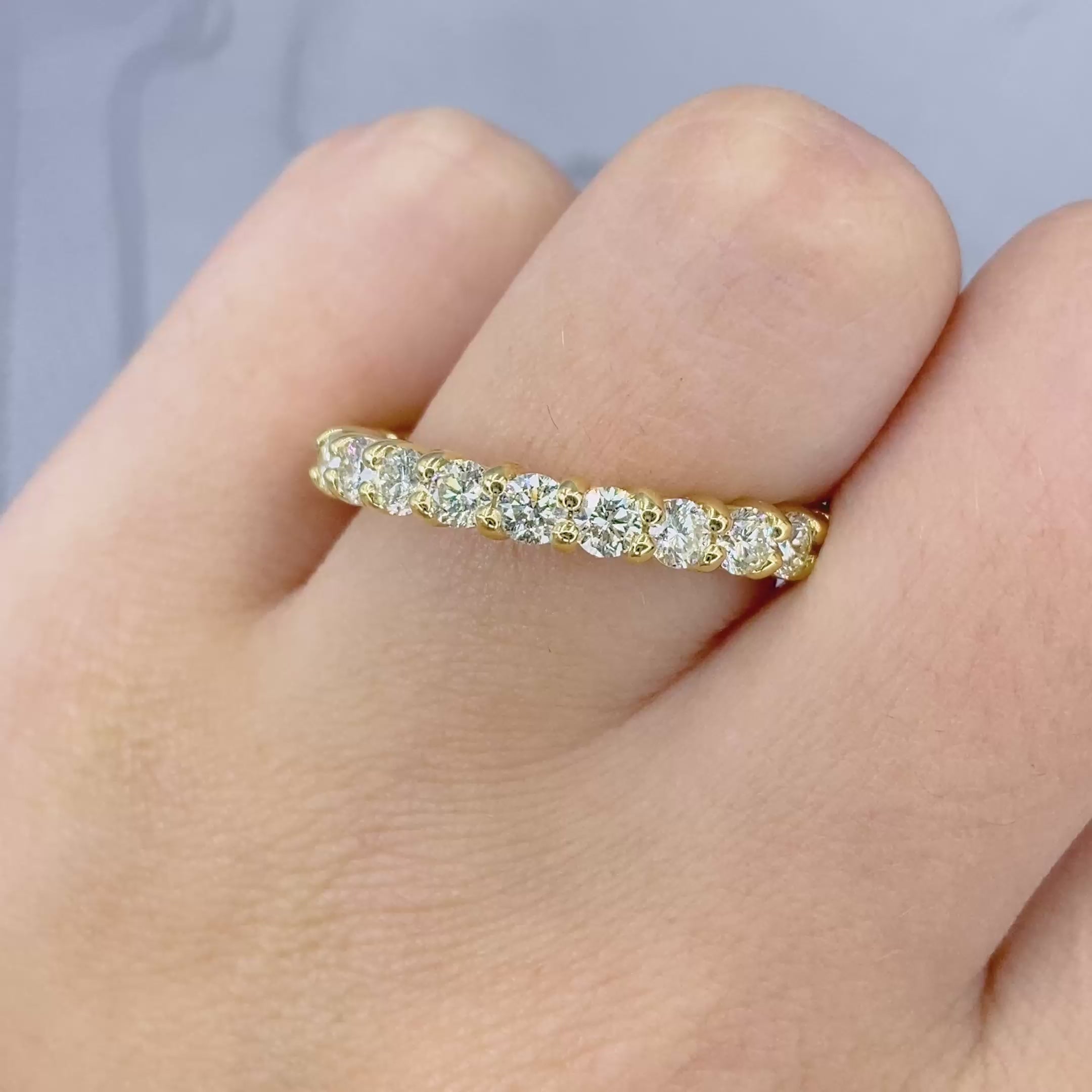 Blissful 2.50CT Round Cut Diamond Eternity Ring in 14KT Yellow Gold