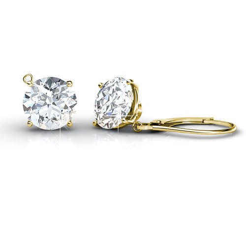 Ecstatic 0.25CT Round Cut Diamond Stud Earrings in 14KT Yellow Gold - Primestyle.com