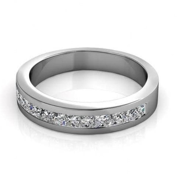 Elegant 1.10 CT Princess Cut Diamond Wedding Ring in 18KT White Gold - Primestyle.com