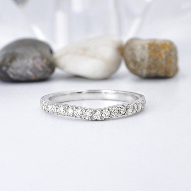 Exclusive 0.45CT Round Cut Diamond Wedding Ring in 14KT White Gold