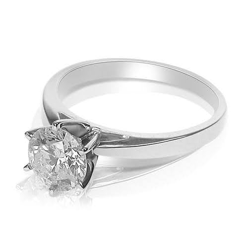 Exclusive 0.80 CT Round Cut Diamond Solitaire Ring in 14KT White Gold - Primestyle.com