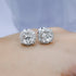 Exquisite 2.10CT Round and Cushion Cut Diamond Stud Earrings in Platinum - Primestyle.com