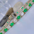 Extravagant 8.00CT Emerald Cut Diamond and Green Emerald Tennis Bracelet in 14KT Yellow Gold - Primestyle.com