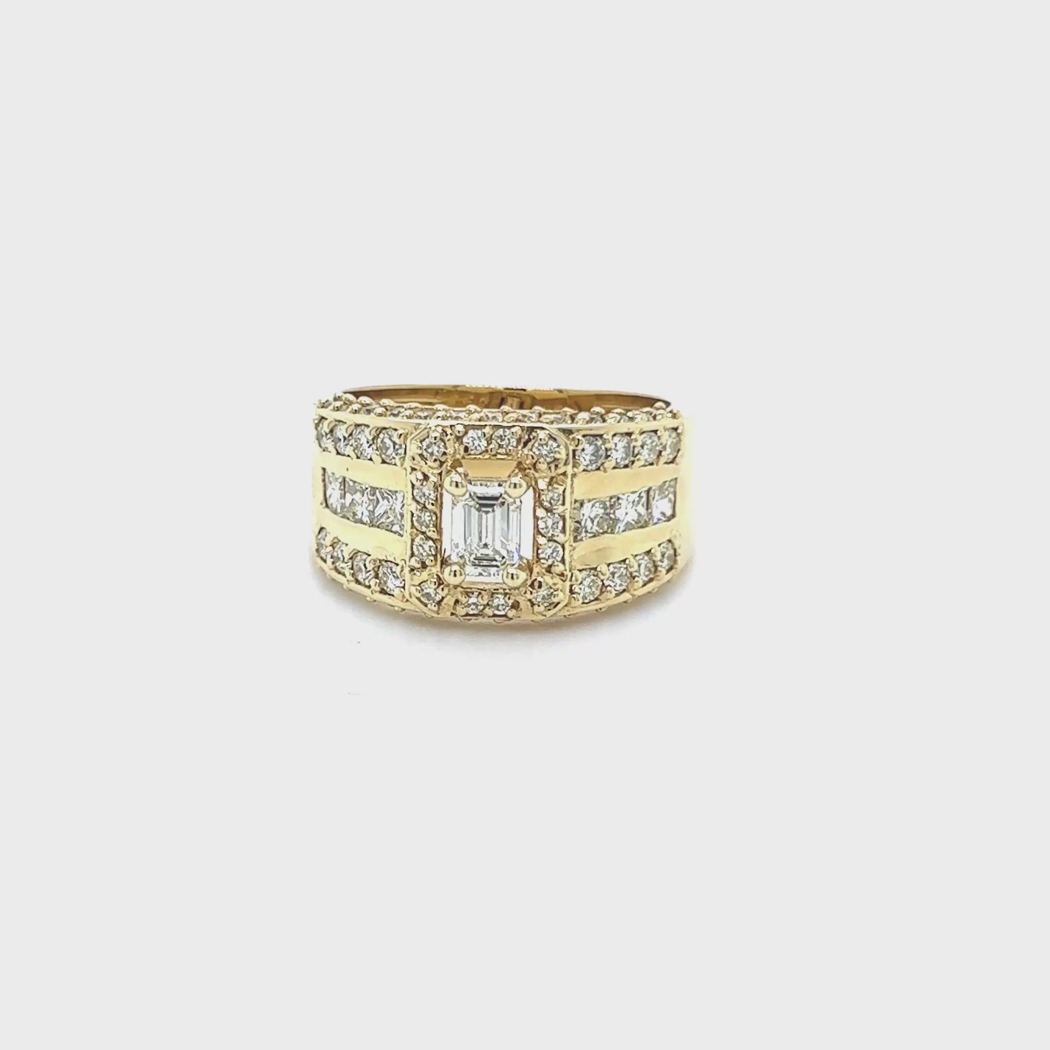 2.05-3.20 CT Round &amp; Emerald Cut Diamonds - Engagement Ring