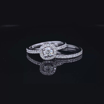 Authentic 1.00CT Round Cut Diamond Bridal Set in Platinum