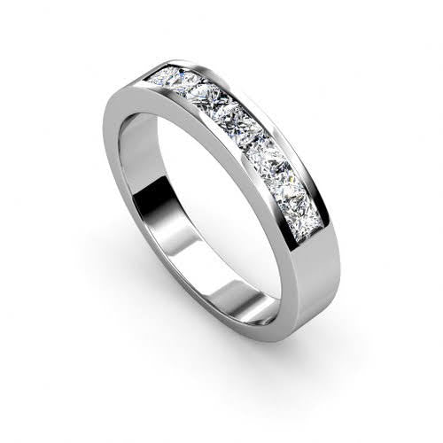 Gorgeous 2.35 CT Round and Princess Cut Diamond Bridal Set in 14 KT White Gold - Primestyle.com