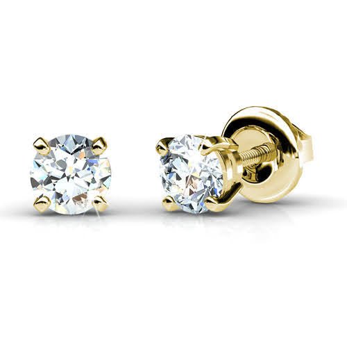 Limited time 0.80CT Round Cut  Diamond Stud Earrings in 14KT Yellow Gold