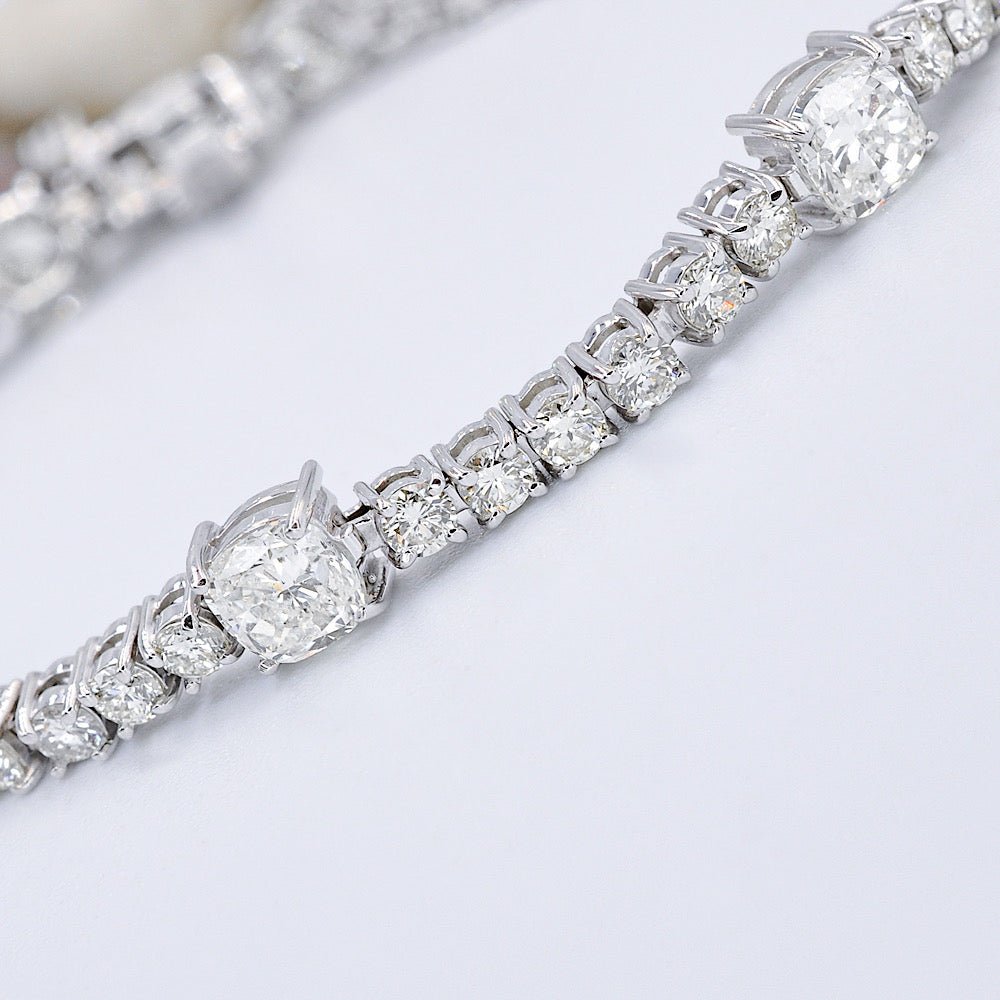 Cushion cut store tennis bracelet