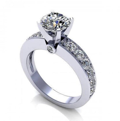 Mesmerizing 1.60CT Round Cut Diamond Engagement Ring in Platinum - Primestyle.com