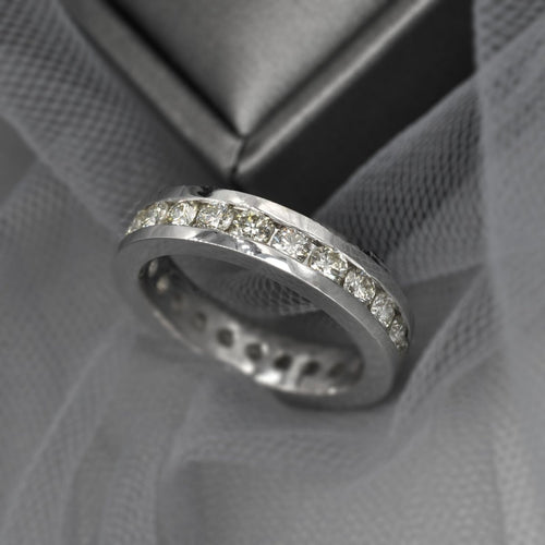 Mesmerizing 4.00CT Round Cut Diamond Eternity Ring in 18KT White Gold - Primestyle.com