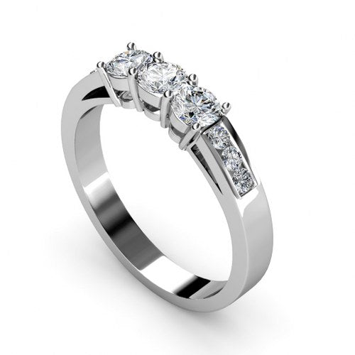 Premium 1.00CT Round Cut Diamond Wedding Band in 14KT White Gold
