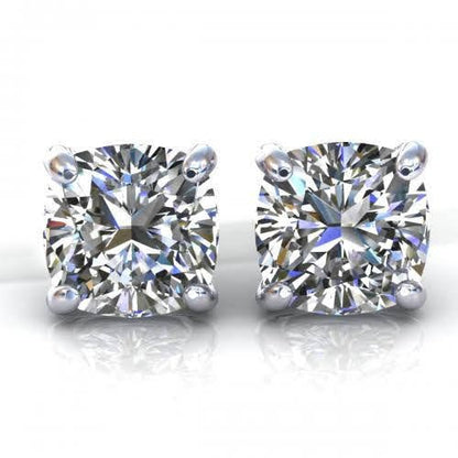 Prestige 0.80CT Round Cut Diamond Stud Earrings in 14KT White Gold - Primestyle.com