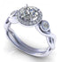 Radiant 0.62 CT Round Cut Diamond Engagement Ring in 14 KT White Gold - Primestyle.com