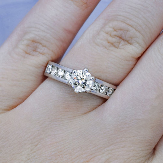 Radiant 1.60CT Round Cut Diamond Engagement Ring in 14KT White Gold