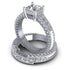 Risk-Free 1.00 CT Round Cut Diamond Bridal Set in 14KT White Gold - Primestyle.com
