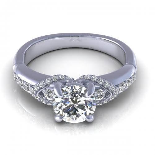 Selected 1.75CT Round Cut Diamond Engagement Ring in Platinum - Primestyle.com