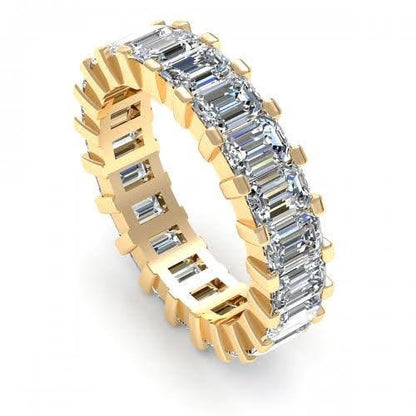 Selected 6.00CT Emerald Cut Diamond Eternity Ring in 14KT Yellow Gold - Primestyle.com