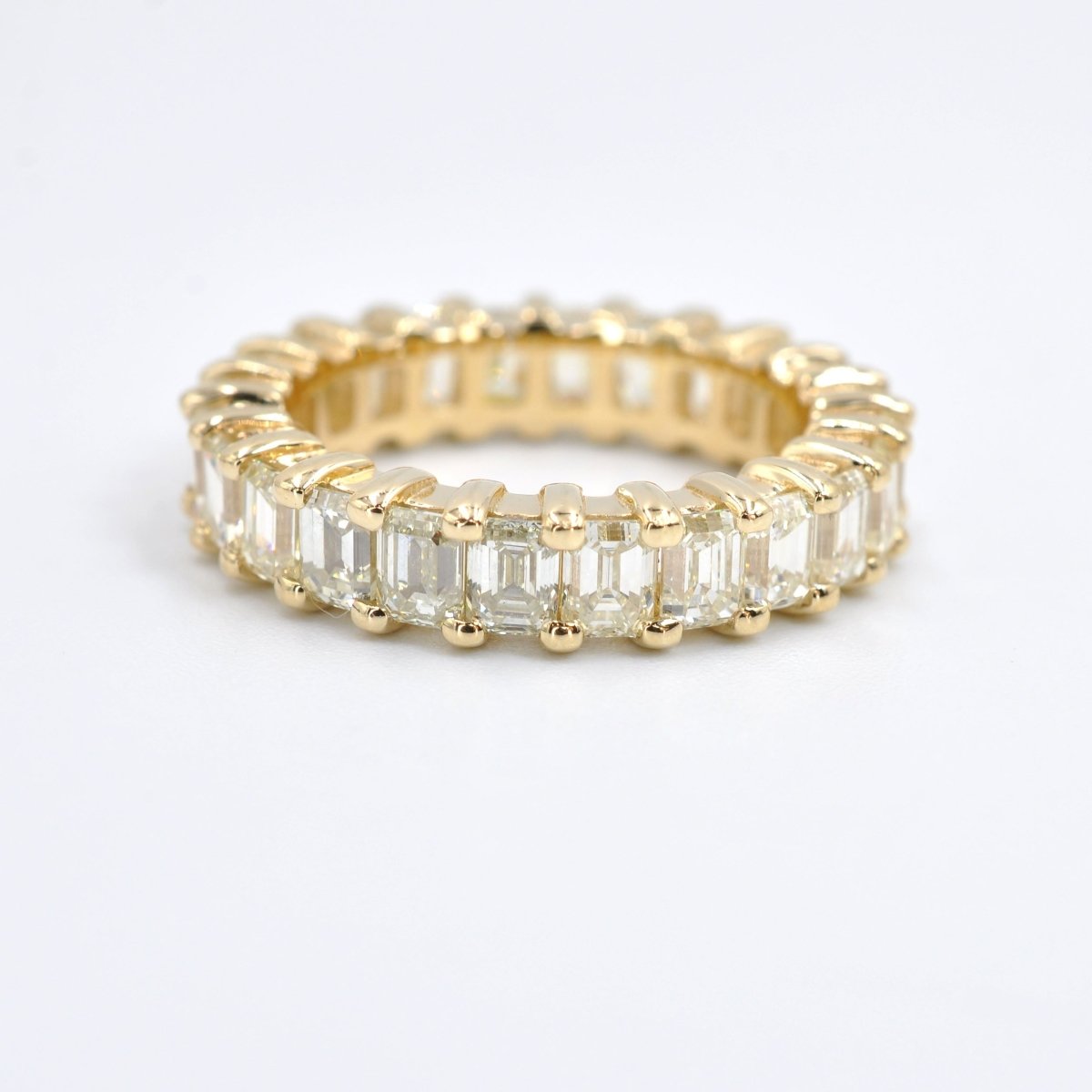 Selected 6.00CT Emerald Cut Diamond Eternity Ring in 14KT Yellow Gold - Primestyle.com