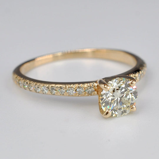 Special 1.00 CT Round Cut Diamond Engagement Ring in 14KT Yellow Gold