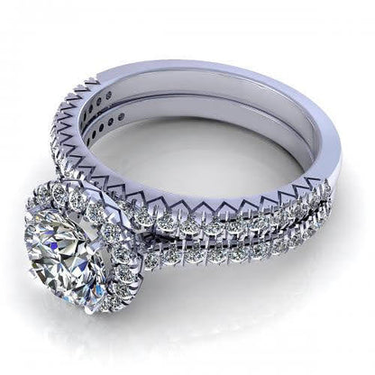 Special 1.25 CT Round Cut Diamond Bridal Set in 14KT White Gold - Primestyle.com