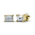 Striking 0.80CT Emerald Cut Diamond Stud Earrings in 14KT Yellow Gold - Primestyle.com
