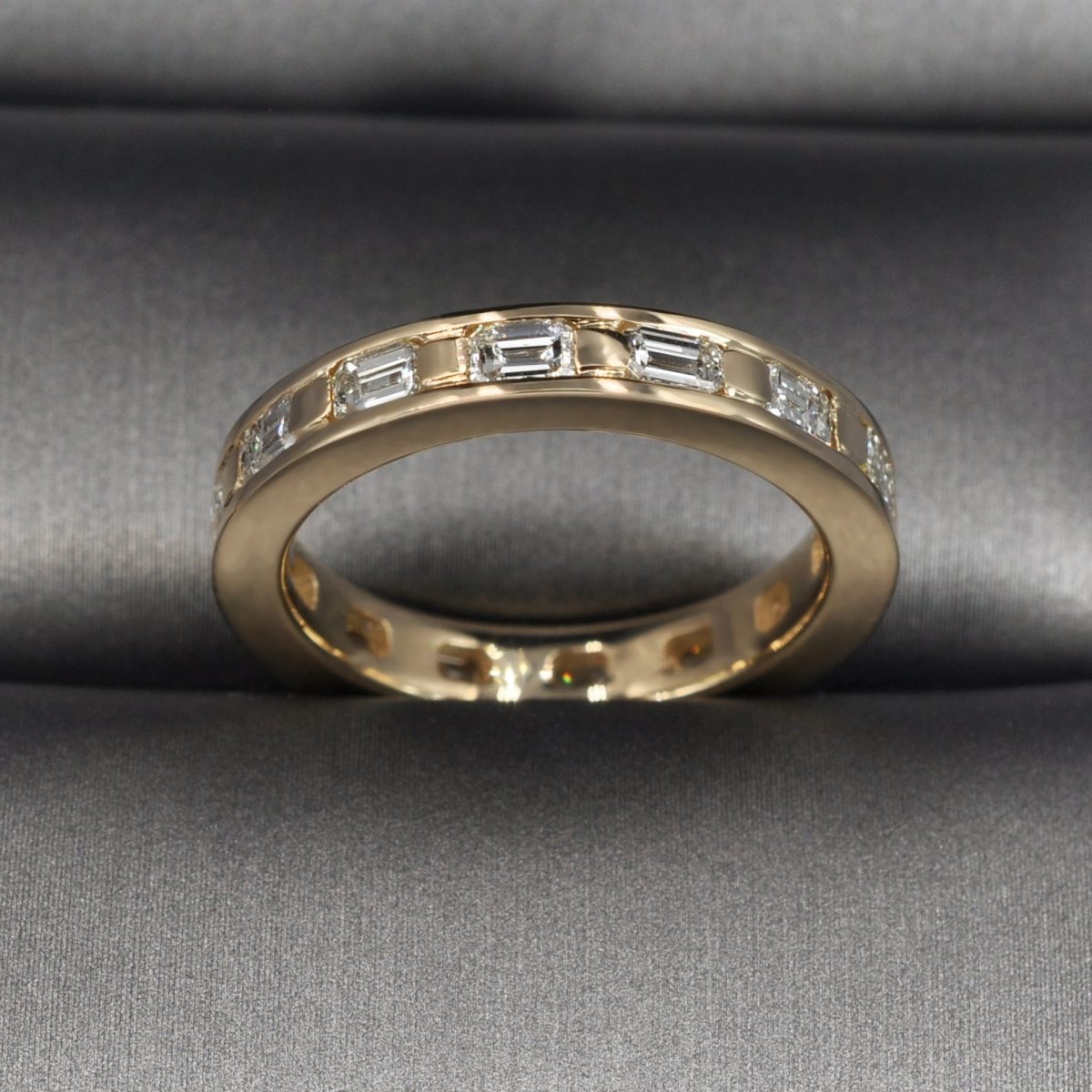 Stunning 2.50 CT Emerald Cut Diamond Eternity Ring in 14KT Yellow Gold - Primestyle.com
