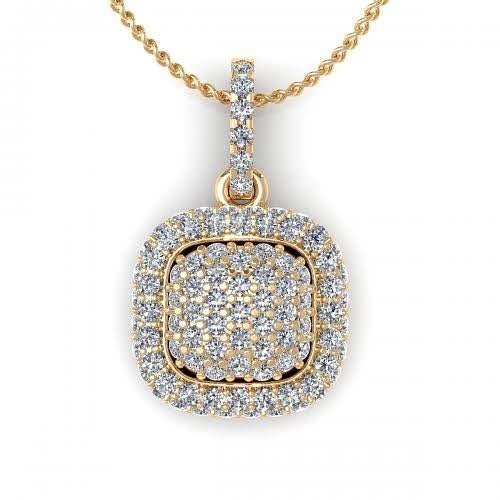 Superior 0.35 CT Round Cut Diamond Pendant in 18KT Yellow Gold