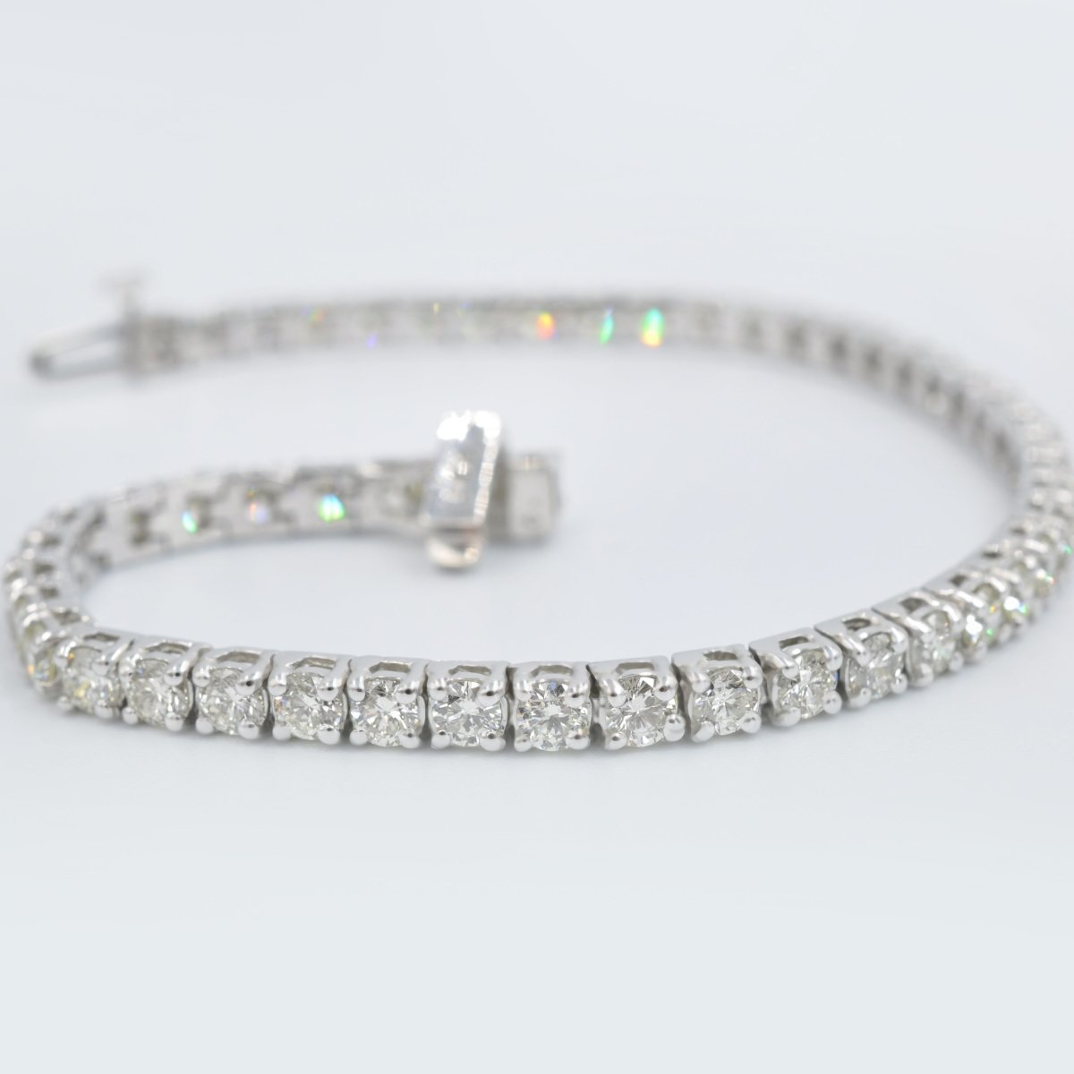 Superior 6.00 CT Round Cut Diamond Tennis Bracelet in 14 KT White Gold - Primestyle.com