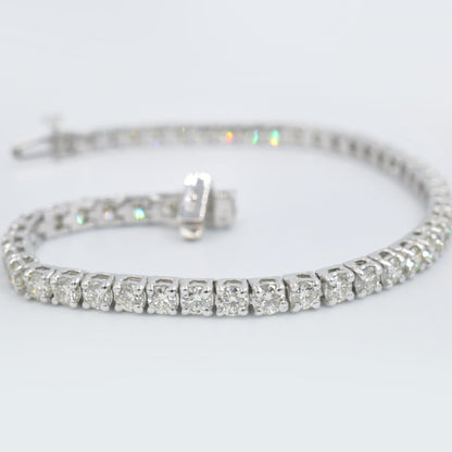 Superior 6.00 CT Round Cut Diamond Tennis Bracelet in 14 KT White Gold - Primestyle.com